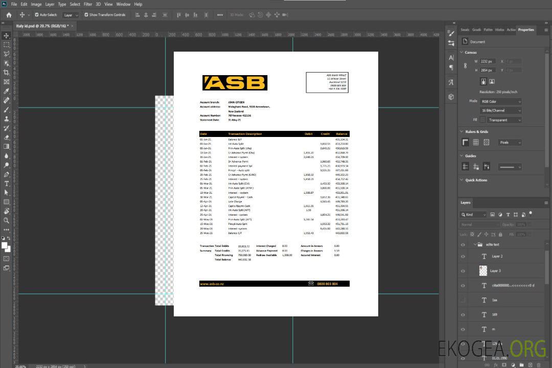 ASB de Nouvelle-Zélande excel pdf template